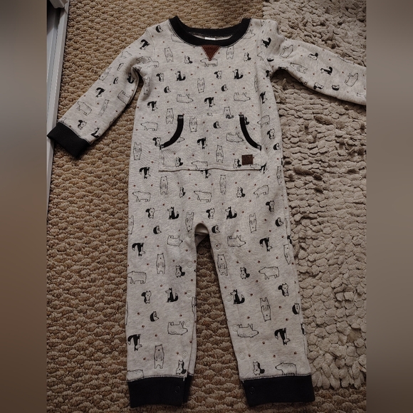Black Animal Print One Piece - Picture 1 of 3